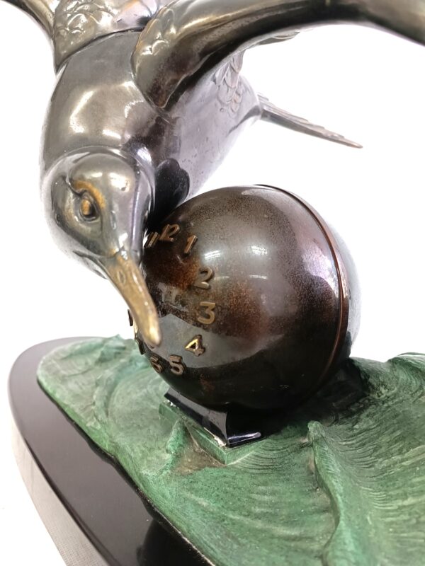 Irénée Rochard, Garnitur kominkowy z mewą, Art Nouveau, Francja - obrazek 8