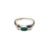 Silver ring with green stone (925) - Image 3