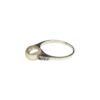Silver ring with pearl and zircons - Image 2