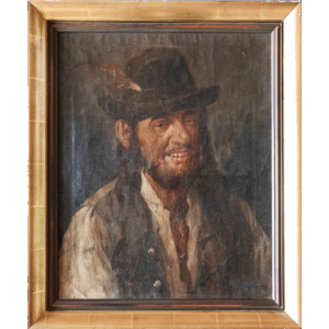 Artysta nieznany, Portret mężczyzny w kapeluszu, 1929