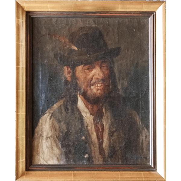 Artysta nieznany, Portret mężczyzny w kapeluszu, 1929