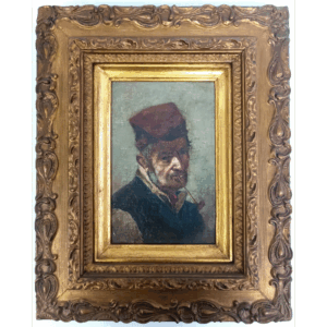 Szkoła holenderska (XIX w.), Portret mężczyzny z fajką