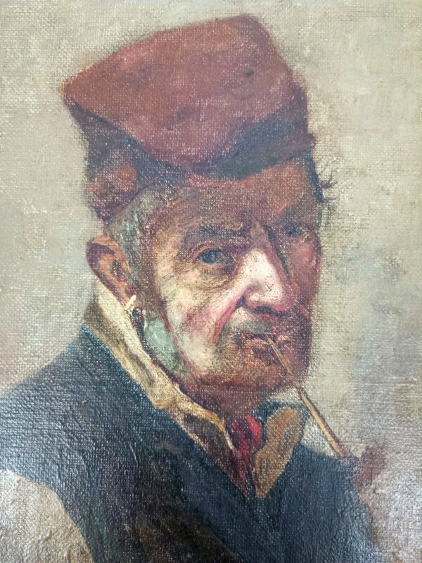 Szkoła holenderska (XIX w.), Portret mężczyzny z fajką - obrazek 4