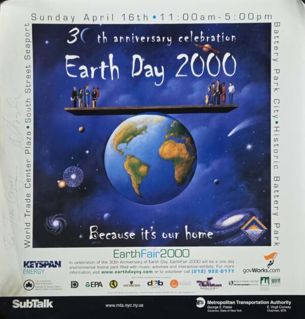 Rafał Olbiński, Earth Day 2000 (z odręcznym podpisem i dedykacją dla Jima Carreya) - obrazek 2