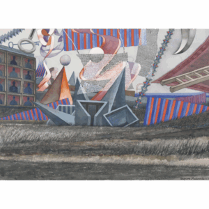 Zbigniew Makowski, Kompozycja surrealistyczna z formami geometrycznymi, 1971