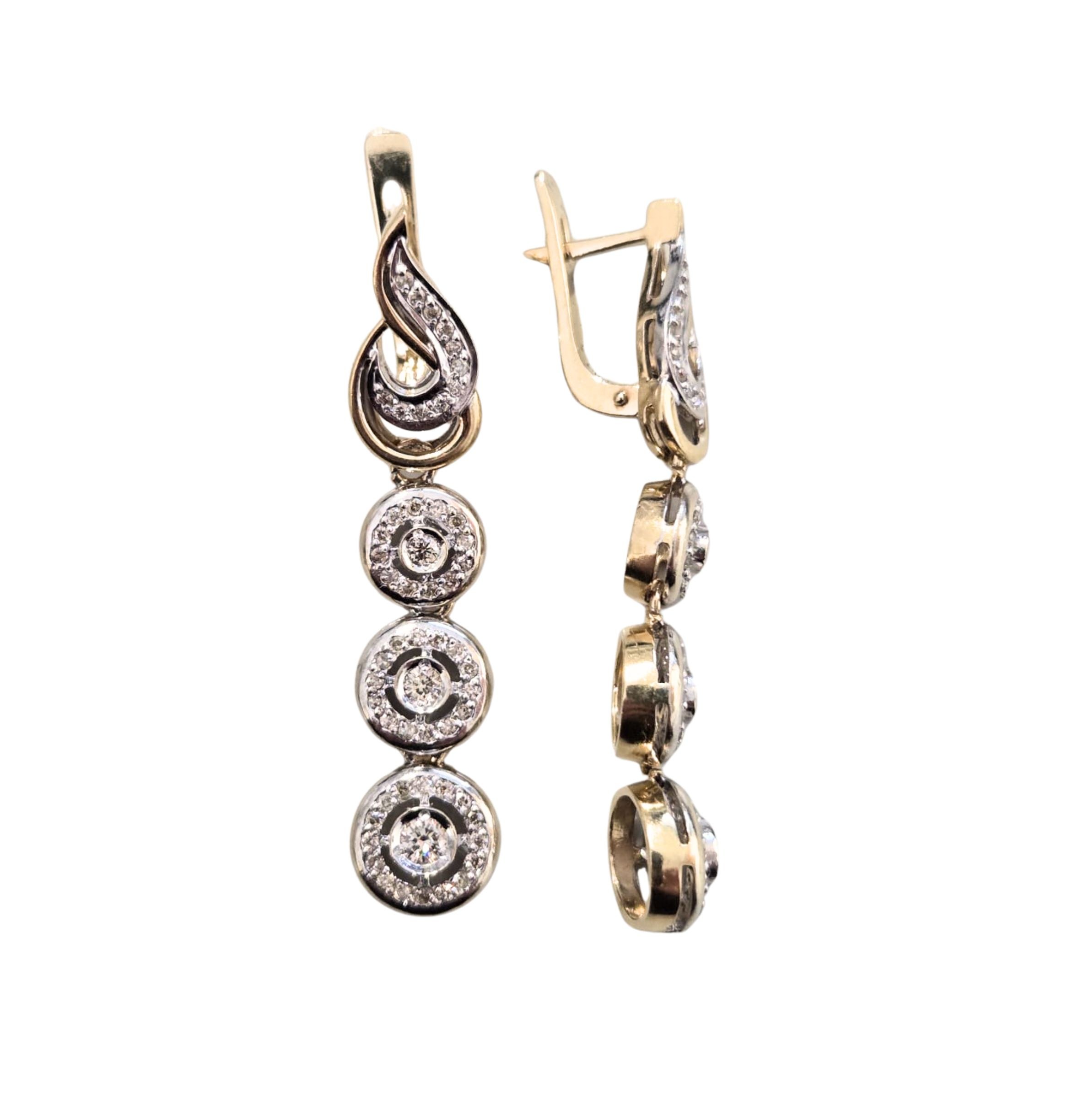 Efektowny zestaw biżuterii z diamentami (585) - obrazek 3