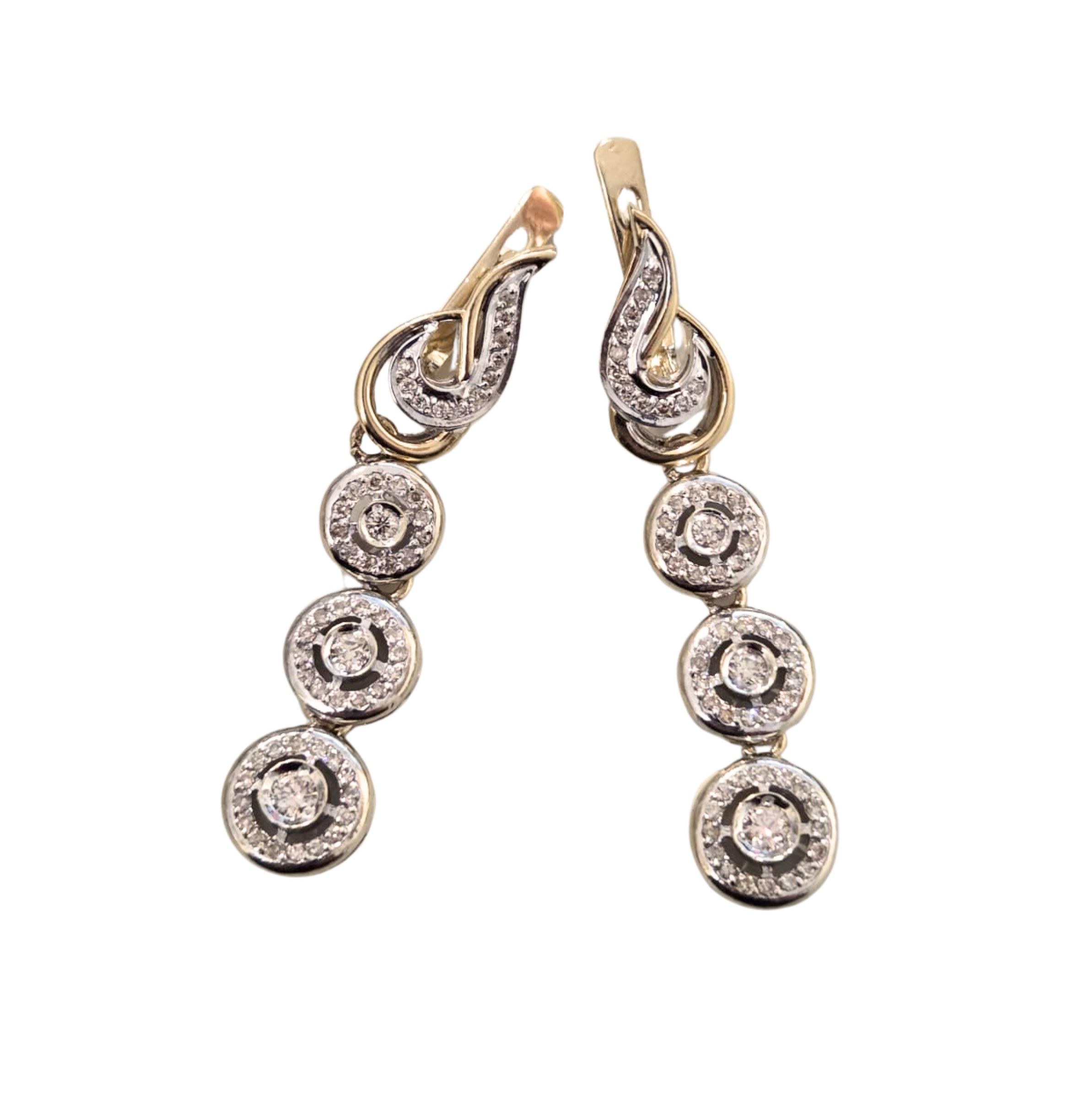 Efektowny zestaw biżuterii z diamentami (585) - obrazek 4