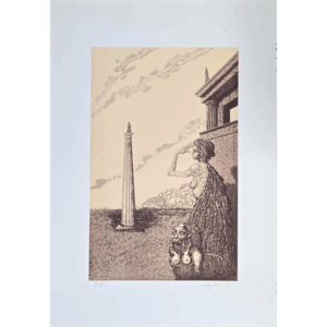 Jan Lebenstein, Bez tytułu (Kobieta, sfinks i obelisk), 1985